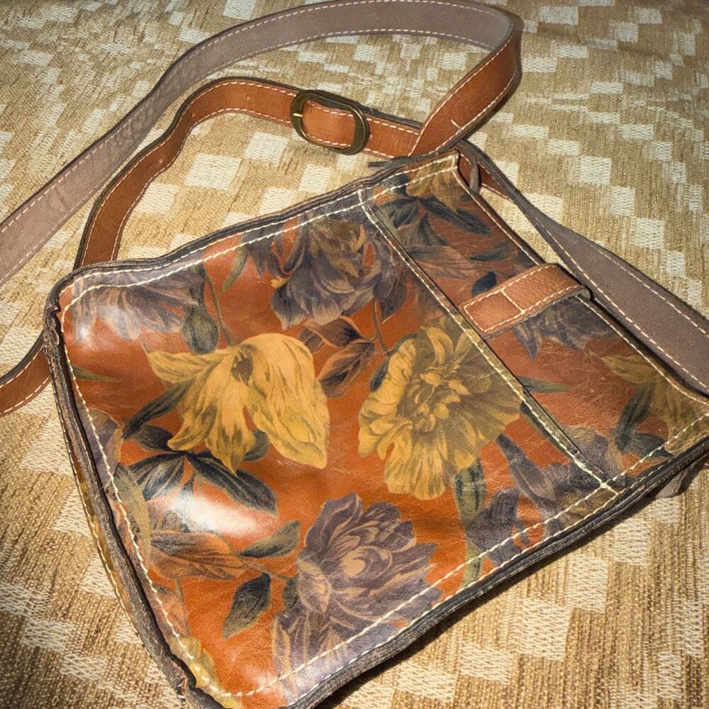 Patricia Nash Crossbody Purse Bag Sunset Floral VENEZIA Heritage PEACE SIGN - Picture 5 of 8